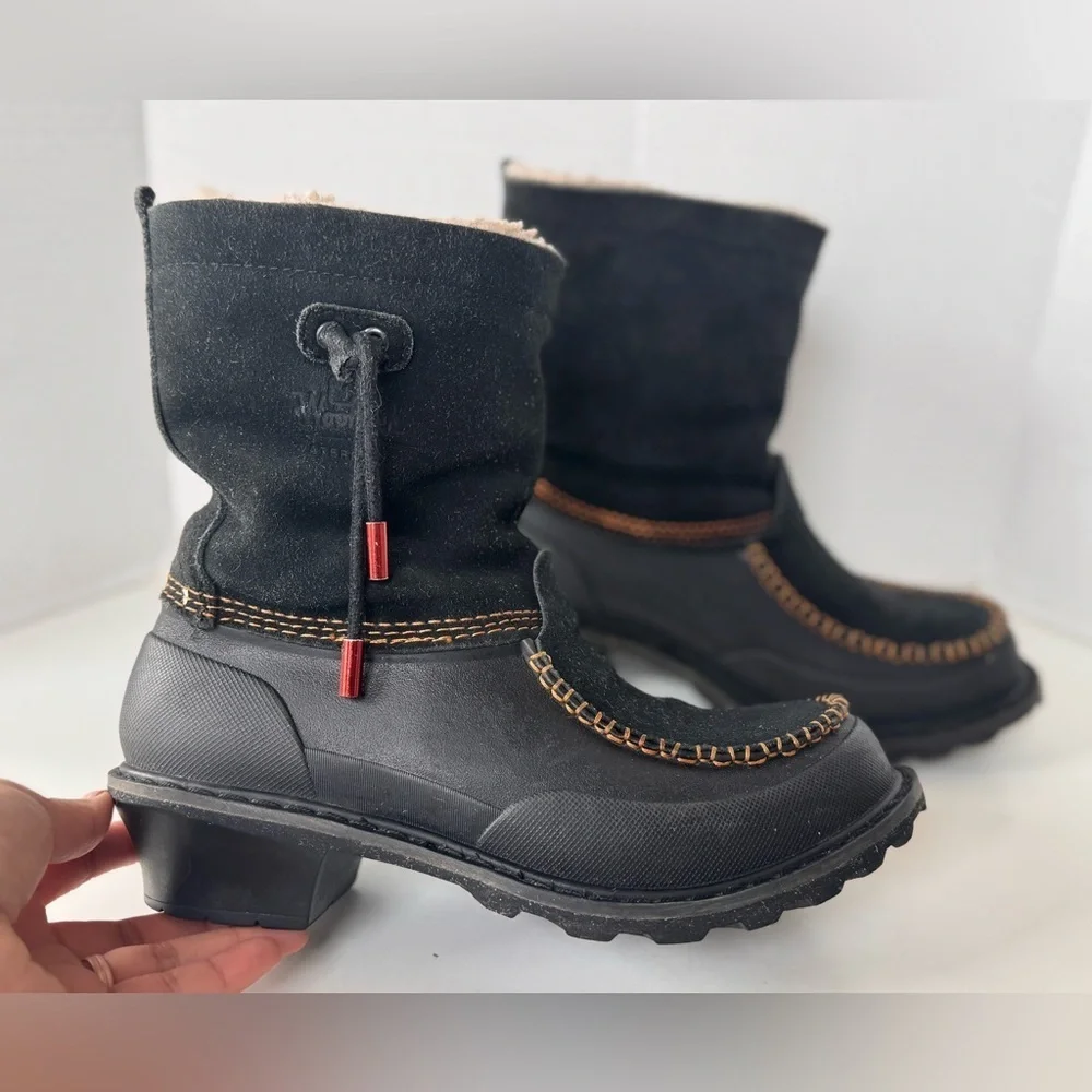 Woolrich Fully Wooly Black Slip Lined Winter Boots Shoes Women's Size 8